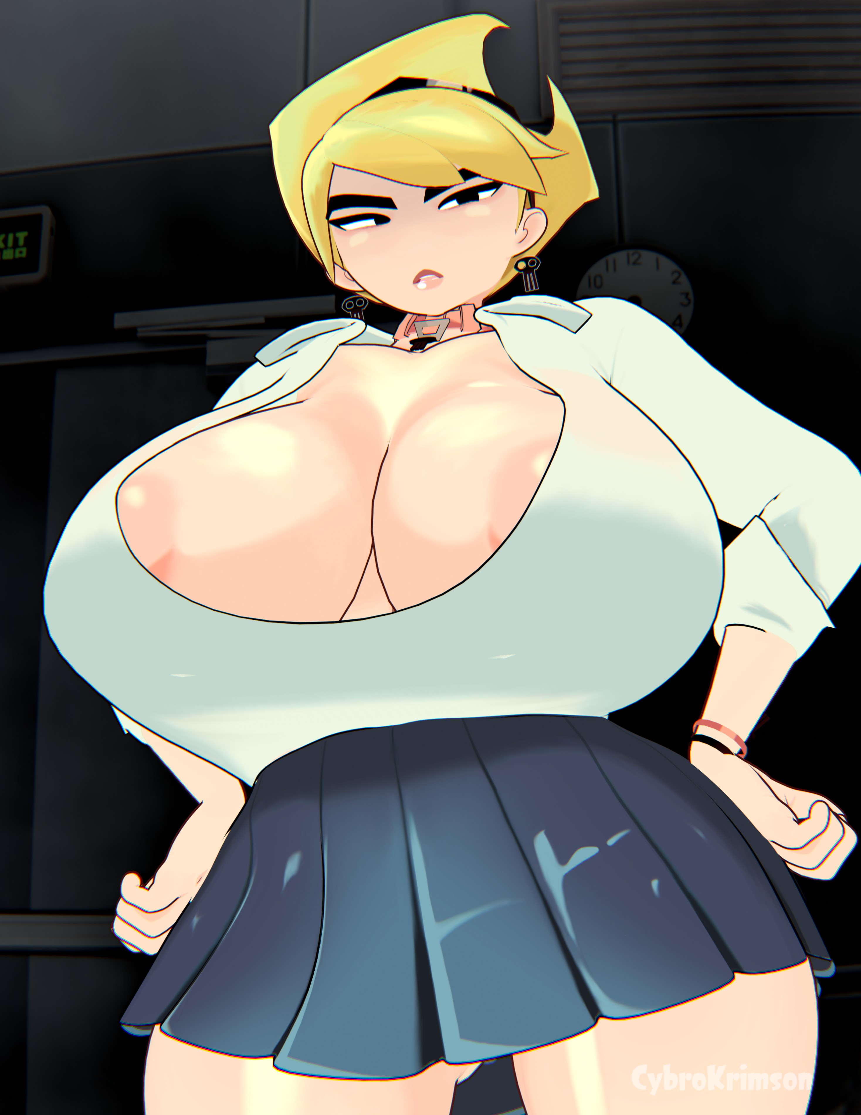 3d, aged up, blender, blonde hair, boobs bigger than head, cybrokrimson, huge breasts, mandy (billy and mandy), tagme, the grim adventures of billy and mandy, thick, thick ass, thick legs