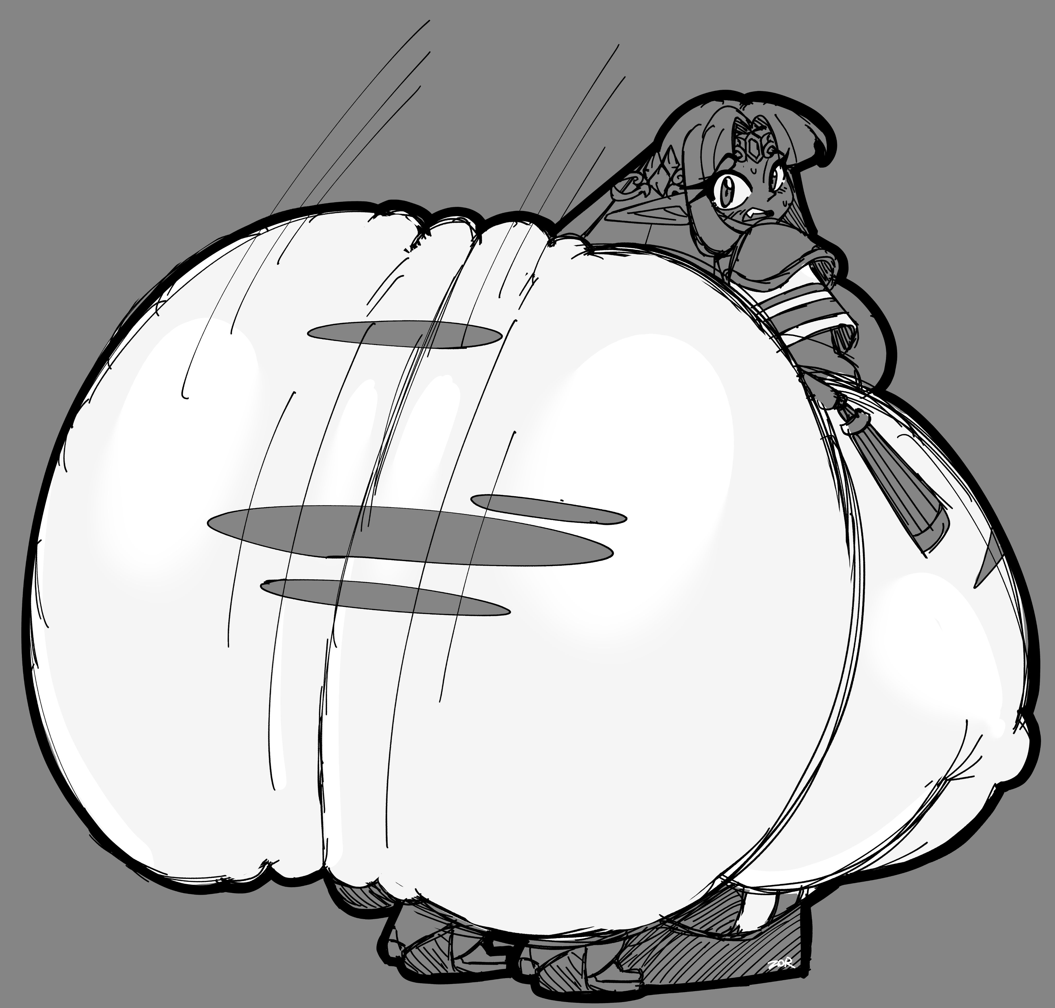 1girls, a link between worlds, ass, ass bigger than head, ass focus, behind view, big ass, big breasts, big butt, bottom heavy, breasts, breasts bigger than head, bubble butt, clapping cheeks, clothing, curvaceous, curvy, curvy figure, fat ass, fat butt, female, female only, grey background, heels, huge ass, huge breasts, huge butt, hyper ass, large ass, large butt, long hair, looking at viewer, looking back, mostly clothed, nintendo, open mouth, princess zelda, ripped clothing, ripped pants, rippling ass, sketch, solo, solo female, squatting, the legend of zelda, thick ass, thick thighs, twerking, voluptuous, voluptuous female, wide hips, zelda (a link between worlds), zoruadrawsstuff