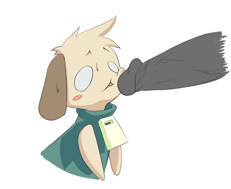 age_difference canine canine kemono male manmosu_marimo penis plain_background poke size_difference sweat vein white_background young