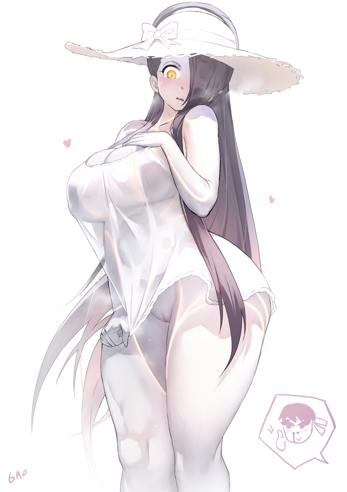 2d, big breasts, black hair, breasts, busty, capcom, cleavage, dress, dress lift, female, female focus, gaolukchup, going commando, hourglass figure, long hair, no panties, pussy, robot, robot girl, robot humanoid, ryu (street fighter), seth (doll unit 0), seth (street fighter), street fighter, street fighter v, tagme, vagina, wide hips