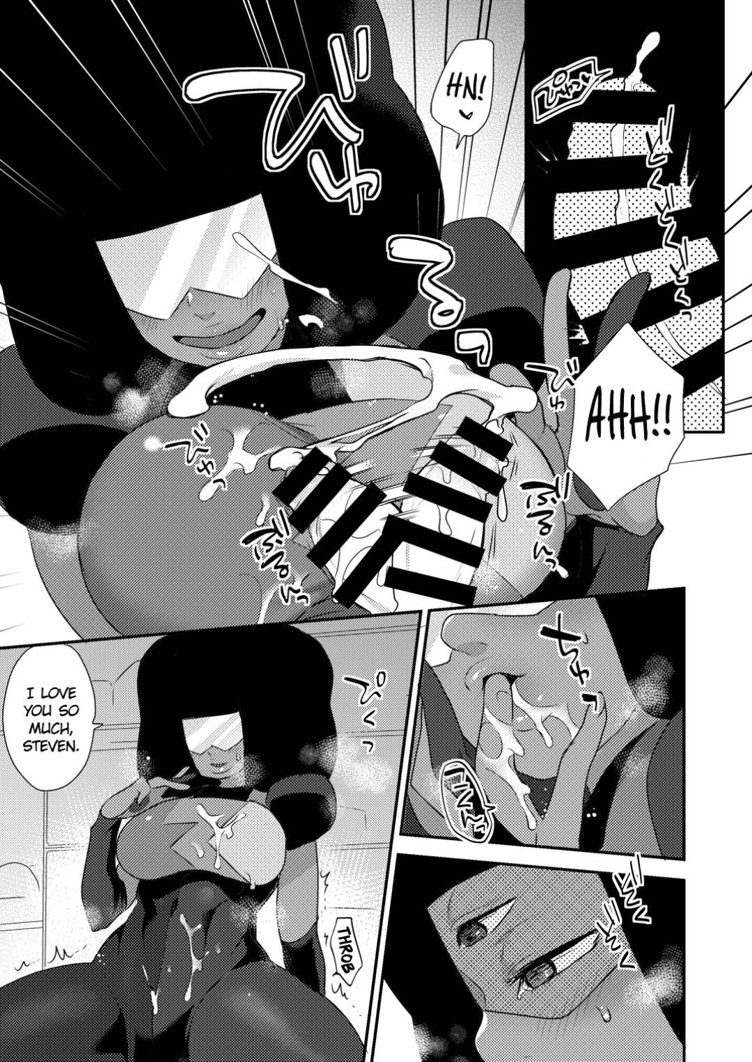 1boy, 1girls, 2girls, 3 eyes, afro, after oral, age difference, age gap, alien/human, blowjob, blowjob only, censored, clothed, cumshot, cumshot on chest, cumshot on face, dark skin, dark-skinned female, ebony, ebony female, female, fusion, fusion character, garnet (steven universe), gem (species), gem fusion, half alien, lesbian with male, licking cum, love confession, male, milf body, milf love young man, mogiki hayami, mother figure, multi eye, oral, oral sex, pseudo incest, steven quartz universe, steven universe, straight, straight sex, tall female, taller female, technically threesome, unseen character, unseen male, visor, visor (eyewear), visor glasses