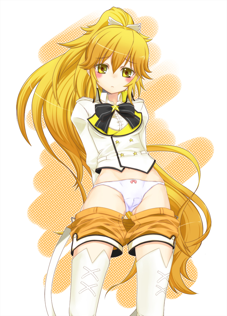 fantasista_doll gold_hair panties sasara shorts_down very_long_hair yellow_eyes