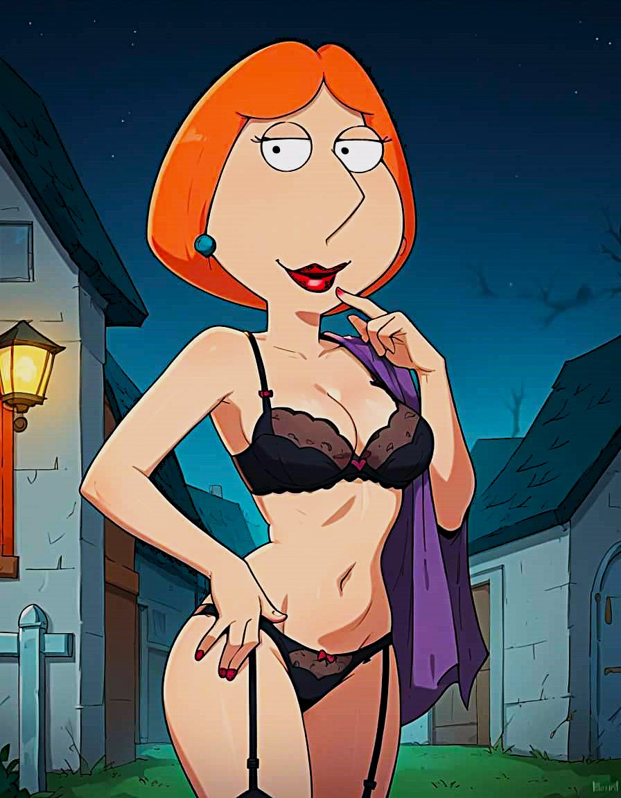 ai_generated bra breasts family_guy garter_belt lois_griffin panties red_lipstick