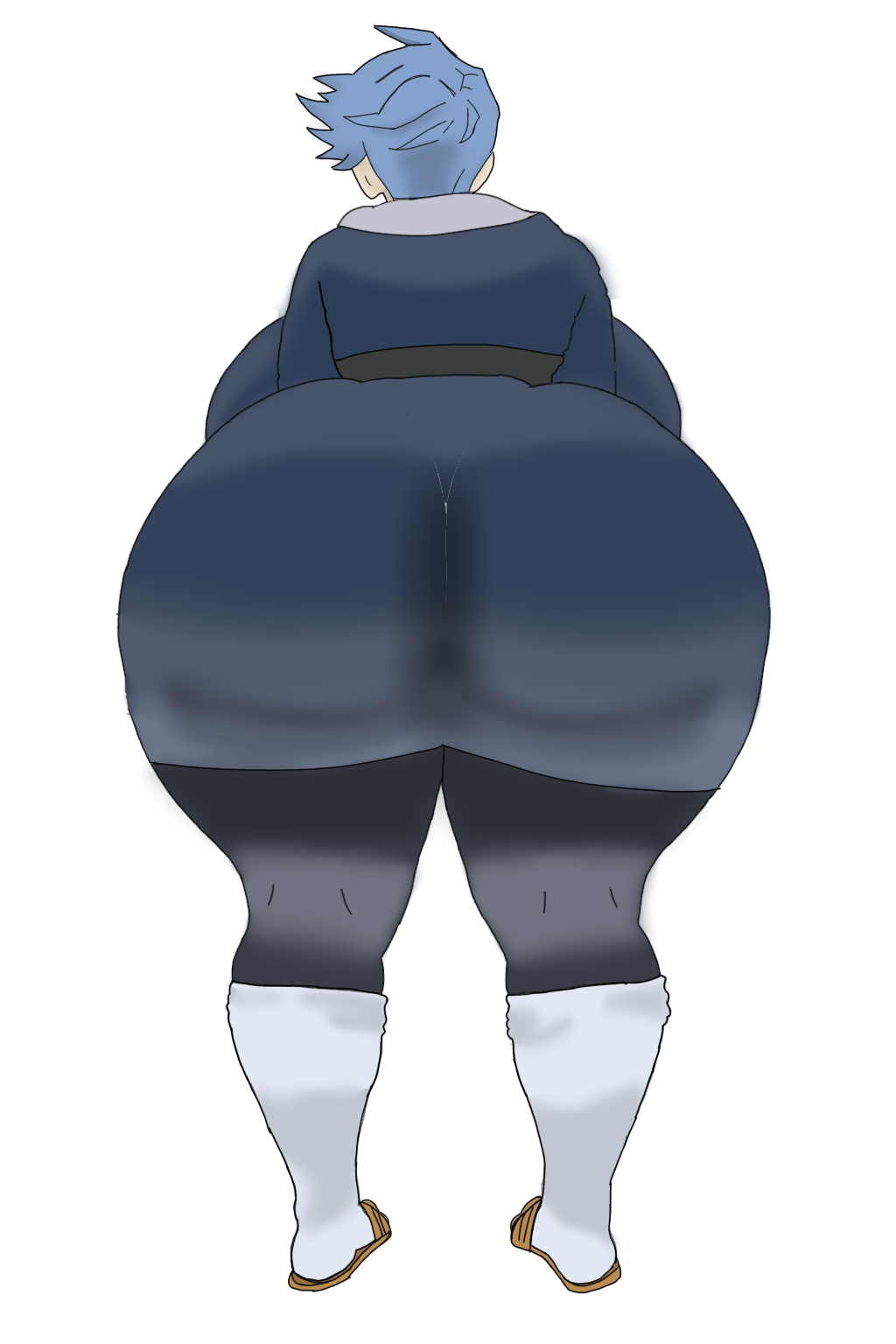 blue_hair copitheditto cyllene huge_ass pokemon pokemon_legends:_arceus rear_view short_hair