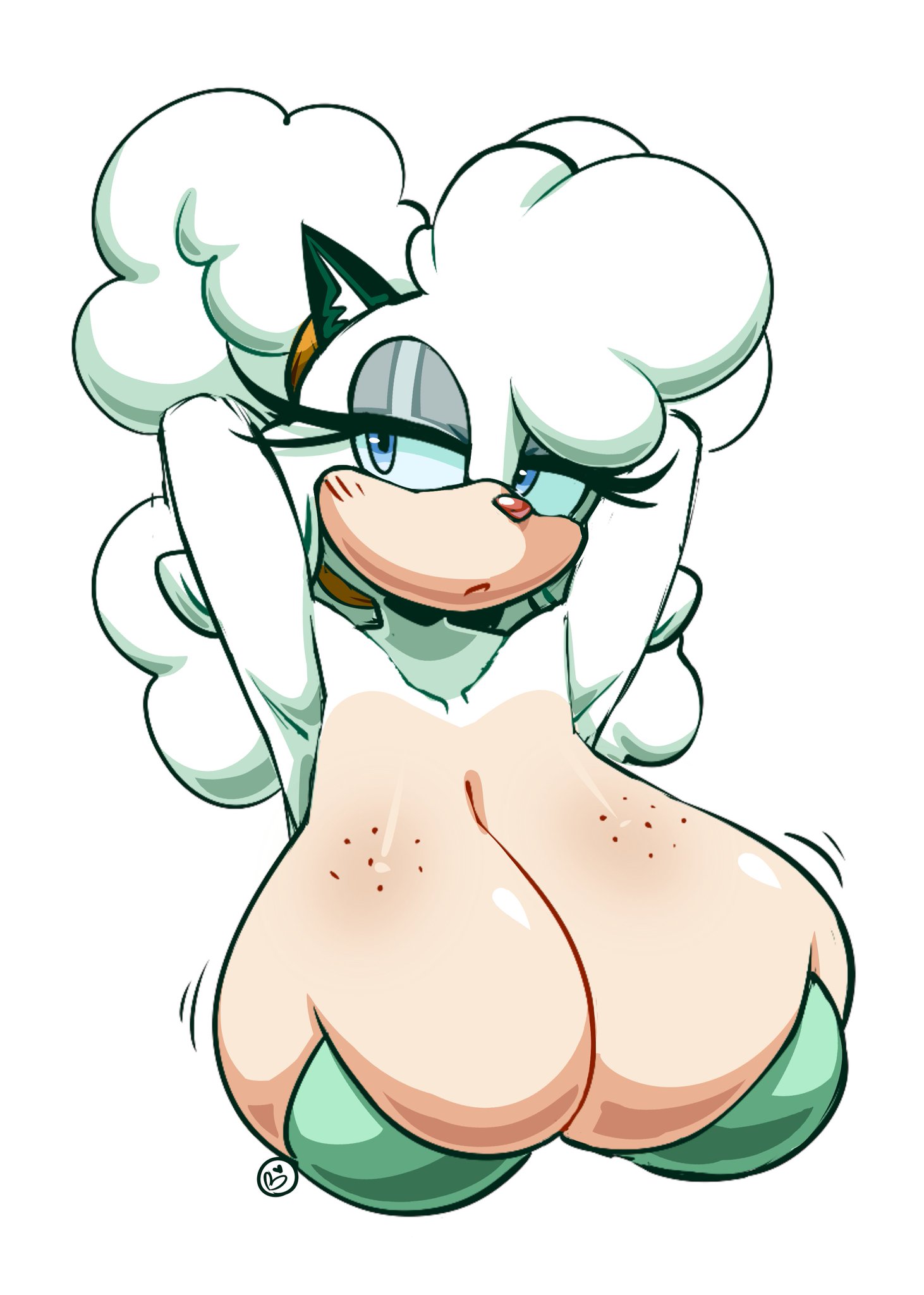 1girls, anthro, anthro female, armpits, barely contained, barely contained breasts, big breasts, blue eyes, breasts, female, female focus, freckles, fur, huge breasts, hyper breasts, idw publishing, lanolin the sheep, large breasts, massive breasts, miobadders, portrait, sega, sheep, sheep girl, solo, solo anthro, solo female, solo focus, sonic (series), sonic the hedgehog (comics), sonic the hedgehog (idw), sonic the hedgehog (series), white fur, white hair