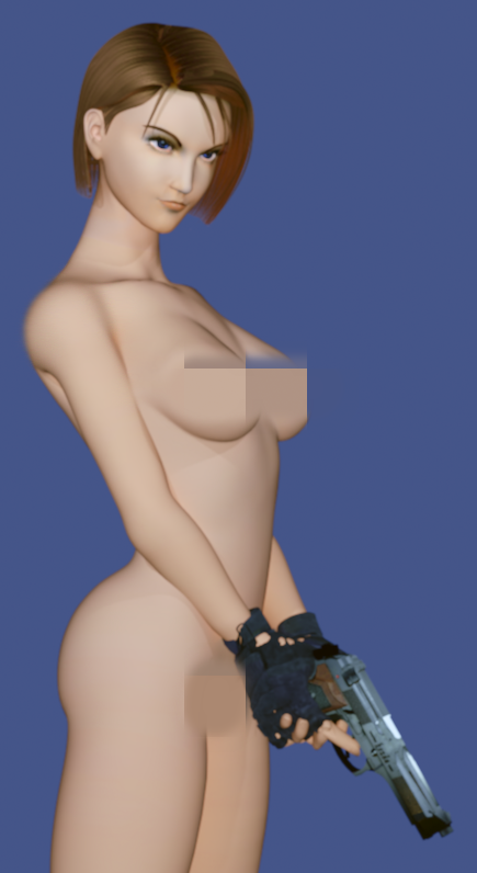 1girls 3d artist_request biohazard blue_background blue_eyes brown_hair capcom casual censored censored_nipples censored_pussy completely_nude completely_nude_female feet_out_of_frame female female_only fingerless_gloves firearm gloves gun handgun handwear human jill_valentine naked naked_female naked_gloves nude nude_female pale_skin pistol resident_evil short_hair simple_background solo source_request standing weapon