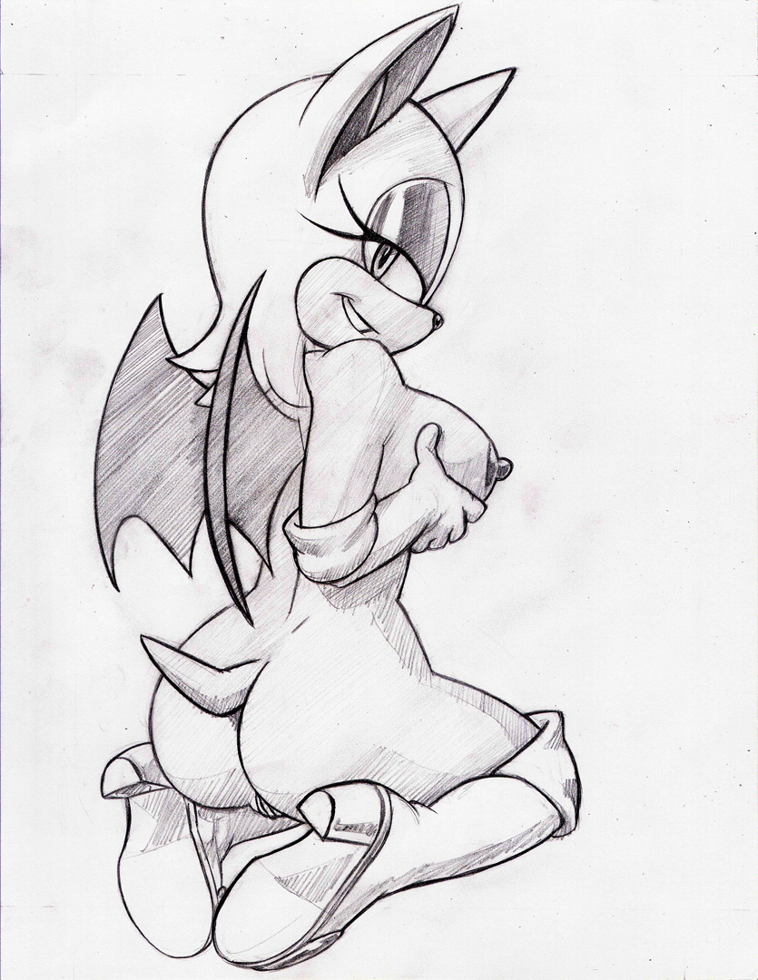 2014 anthro areola ass bat big_breasts breasts erect_nipples female looking_at_viewer looking_back nipples nude pussy rouge_the_bat rule34rox sega smile solo sonic_(series)