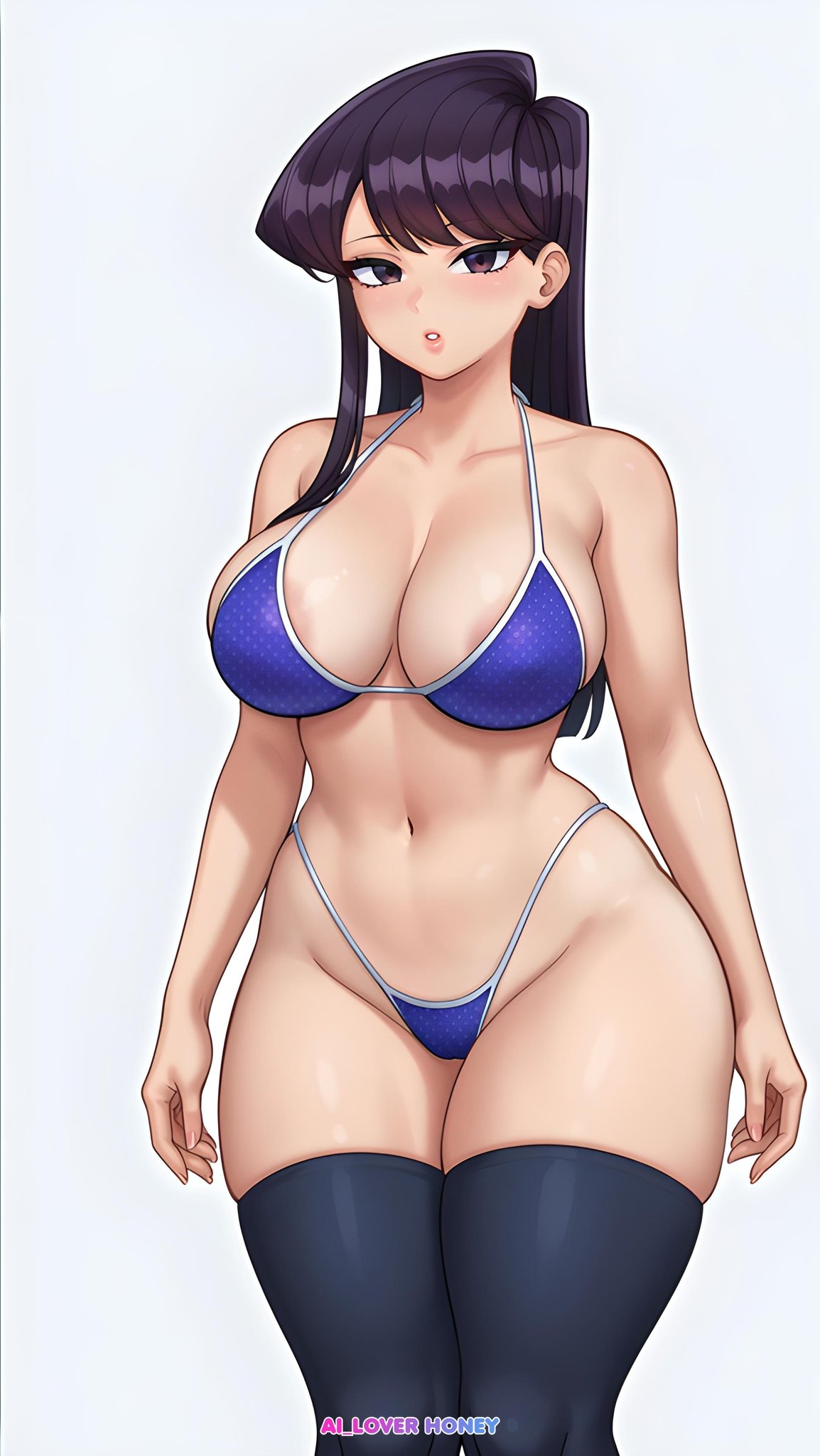 artist_request bikini black_hair komi_shouko large_breasts