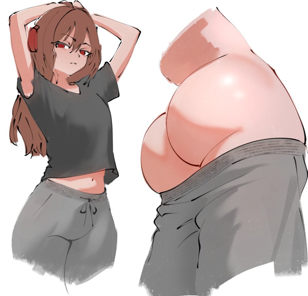 1girls, ass, ass focus, big ass, brown hair, evil neuro, female, female only, indie virtual youtuber, manuh, red eyes, sketch, tagme, vedal ai, virtual youtuber, vtuber, vtuberfanart