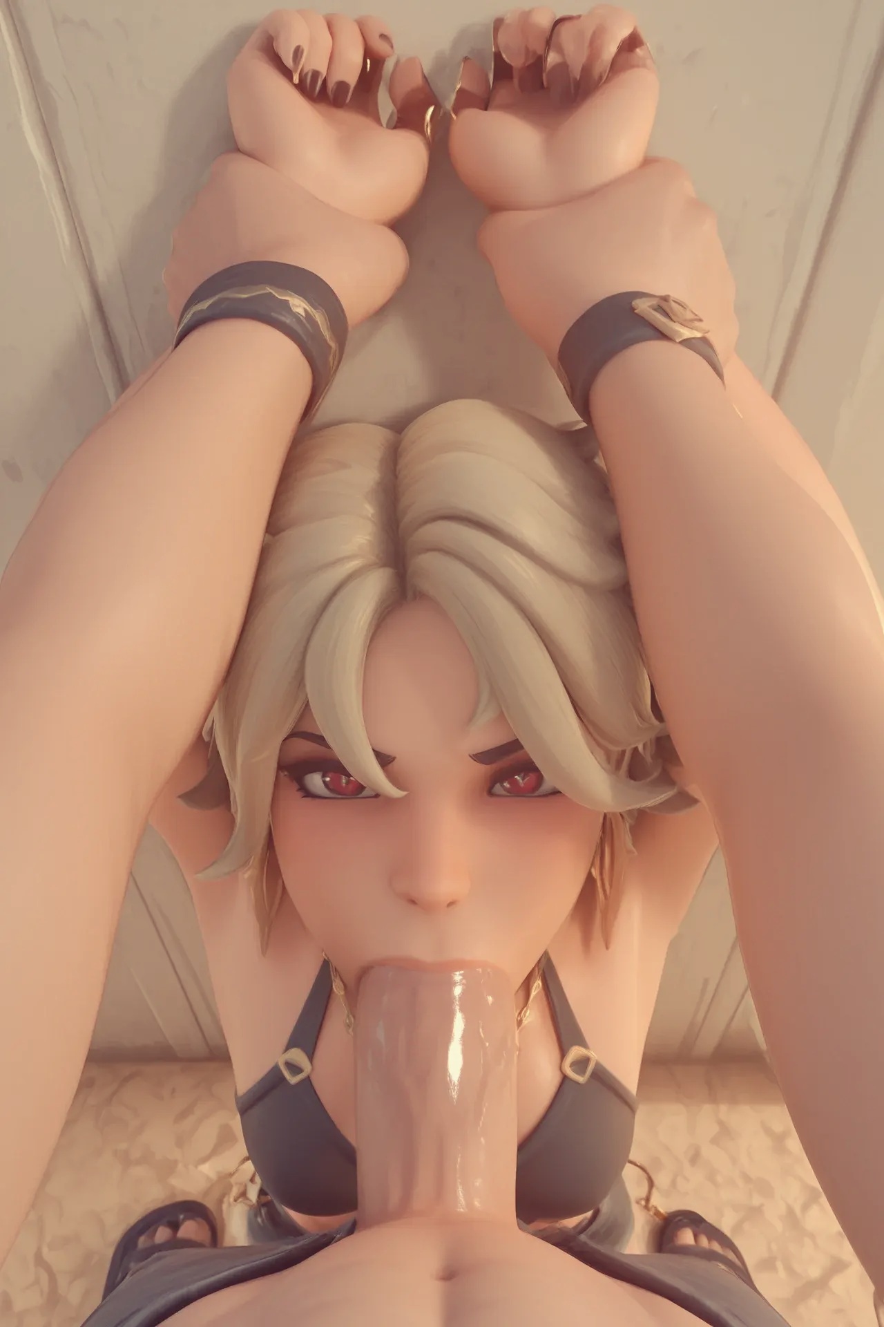 3d, against the wall, ai generated, angry, angry eyes, angry face, big penis, bra, forced oral, fortnite, irrumatio, joni (fortnite), male pov, medium breasts, on knees, raped girl, restrained, restrained arms, saliva on penis, shindhas, summer slayer joni (fortnite)