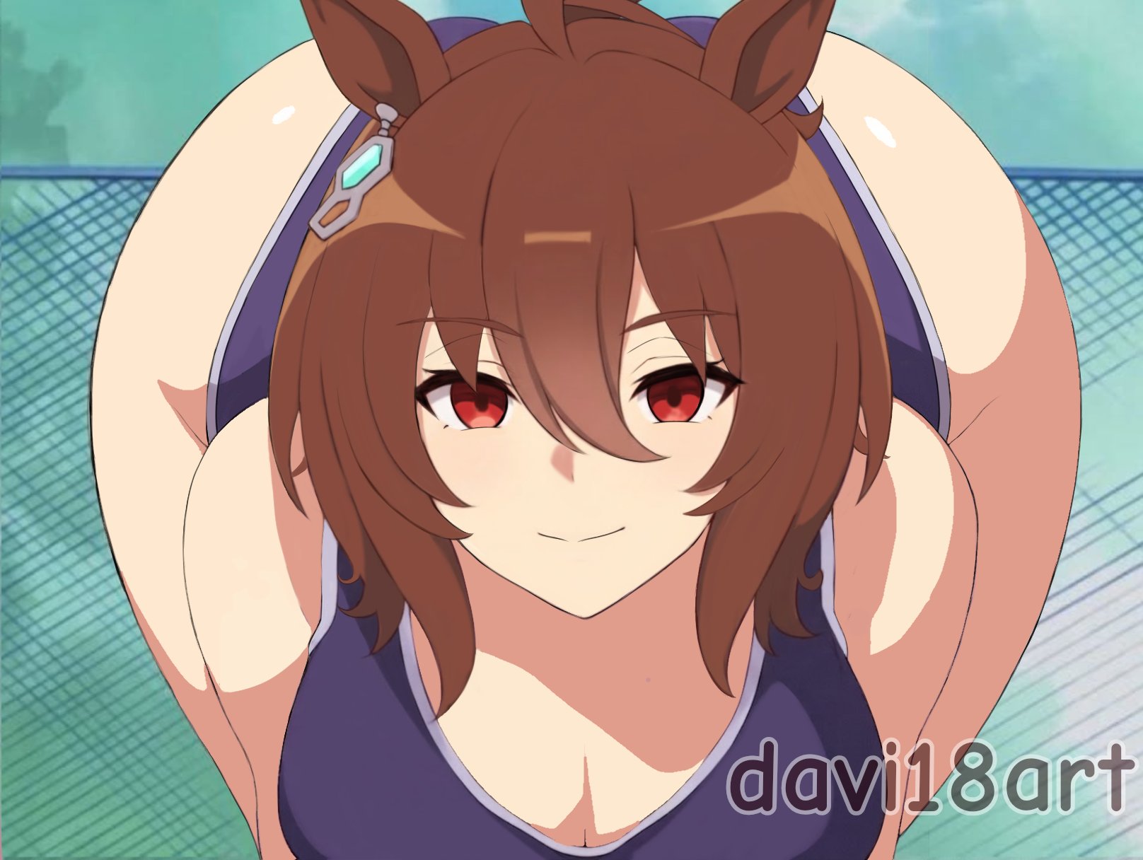 1girls, 2026, 2d, 2d (artwork), agnes tachyon (umamusume), ahoge, animal ears, animal humanoid, bangs, big ass, big breasts, big butt, breasts, brown hair, cleavage, cowlick, curvaceous, curvaceous female, curvaceous figure, curvy, curvy body, curvy female, curvy figure, curvy hips, davi18art, ear piercing, earrings, female, female only, hair between eyes, hi res, highres, horse ears, horse girl, huge ass, huge butt, humanoid, large ass, large butt, light skin, light-skinned female, meme, one-piece swimsuit, parted bangs, please look forward to it, red eyes, short hair, solo, solo female, swimsuit, swimwear, thick, thick ass, thick hips, thick legs, thick thighs, thighs, umamusume, umamusume pretty derby, voluptuous, voluptuous female, wide hips