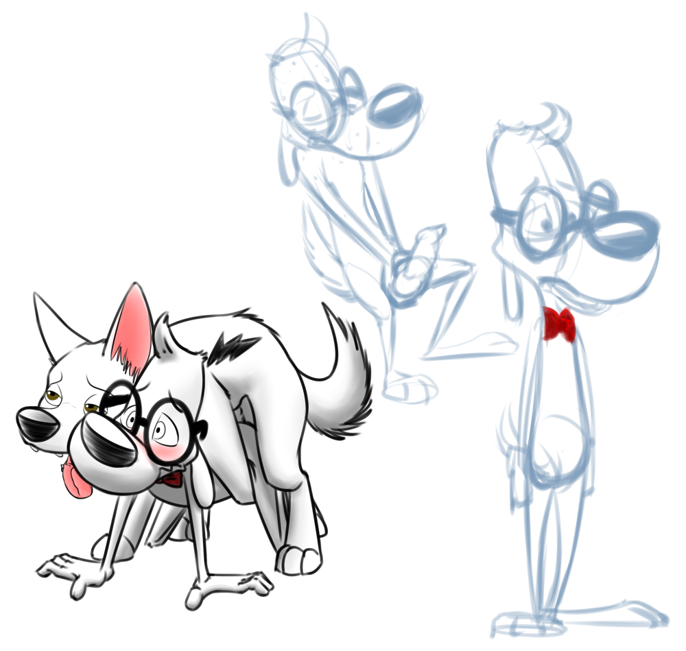 2014 20th_century_fox 2boys anal anthro blush bolt_(character) bolt_(film) bow_tie canine crossover digital_drawing_(artwork) digital_media_(artwork) disney dog dreamworks eyewear feral feral_on_anthro furry furry_only gay glasses jay_ward_productions male male_only mammal masturbation mr._peabody mr._peabody_and_sherman no_humans penis sketch tagme tongue tongue_out weaselgrease white_body white_fur white_hair yaoi