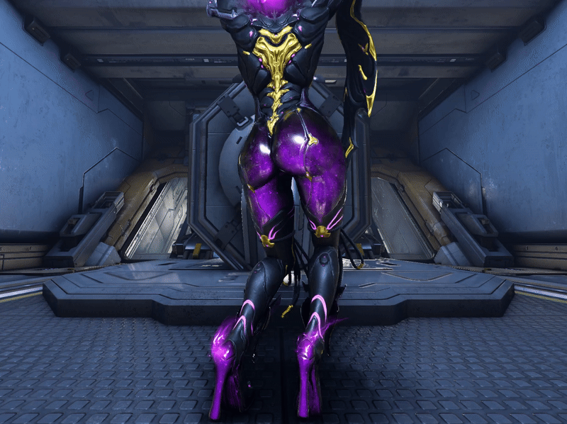 1girls, 3d, 3d animation, 3d model, ass, ass focus, ass jiggle, ass up, black legwear, butt focus, butt jiggle, captura, dancing, ember (warframe), ember heirloom (warframe), female, game screenshot, glowing, gold (metal), goldgold jewelry, hands up, high heels, hourglass figure, purple body, purple skin, robot, robot girl, robot humanoid, screenshot, swaying, video games, waist, warframe