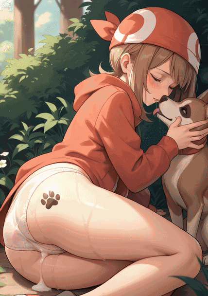 affectionate affectionate_cord ai ai_generated anime anime_style brown_hair bushes cowgirl_position cute cute_face detailed detailed_background digital_art doggy_style doggy_style drawing female female forest forest_background girly grass grass_field intimate intimate_pose licking licking_penis orange_hoodie outdoor_nudity outdoors paw_print_tattoo realistic_style red_hat semi-realistic sexy sexy_pose soft_shading suggestive suggestive_look summer summertime_saga sunlight sunlight_rays white_panties
