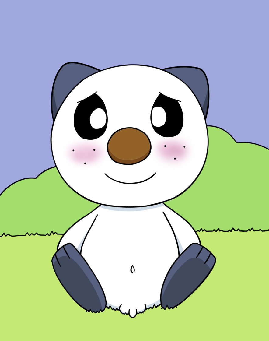 belly_button bush cute cute_penis danel embarrassed embarrassed_nude_male grass male_only nintendo non-human non-human_only nudity oshawott penis pokemon sea_otter sitting_on_grass toony white_penis