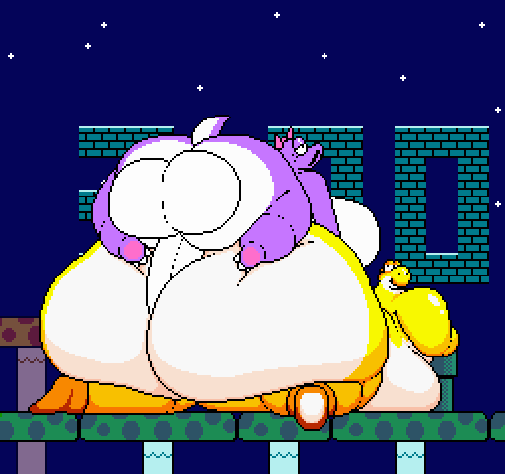 anthro bad_anatomy balls big_ass big_balls big_breasts big_penis breasts bubble_butt chip_at_night female futanari gale_(chip_at_night) huge_ass huge_breasts huge_cock mario_(series) overweight penis pixel_(artwork) pixel_art tagme thick_thighs wide_hips yoshi