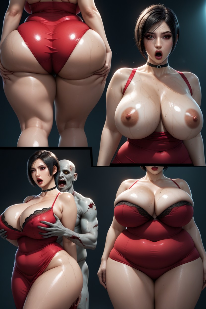 1boy 1girls ada_wong ai_generated big_ass big_breasts huge_ass huge_breasts imminent_rape imminent_sex monster normalcapybara1343 rape resident_evil zombie