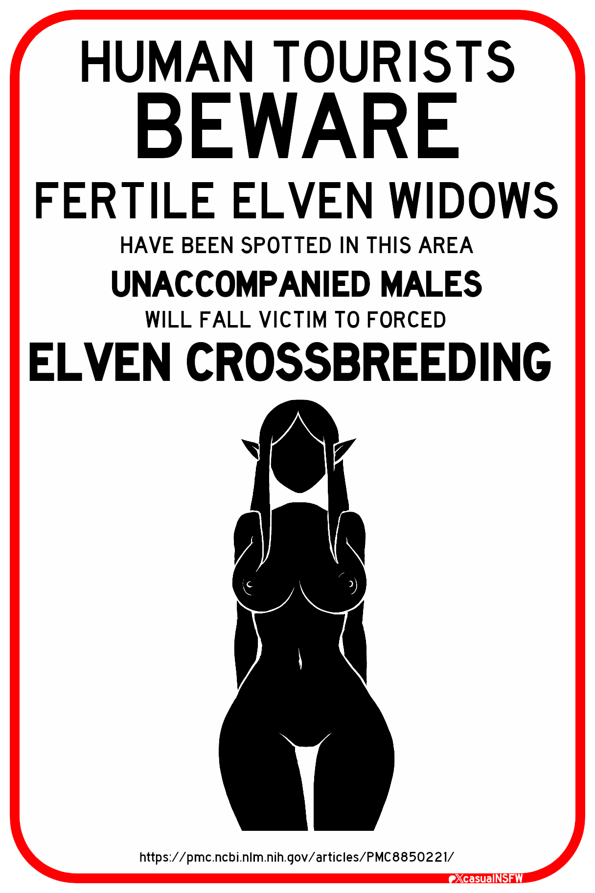 big_breasts casualnsfw crossbreeding elf elf_ears elf_female elf_girl english english_text faceless_female fantasy interspecies large_breasts minimalist minimalist_background monochrome nipples penis pictogram public_domain straight warning_sign