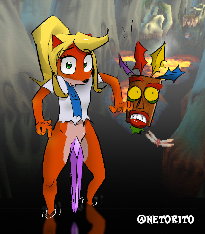 1girls 3d_background aku_aku assisted_exposure bandicoot blonde_female blonde_hair coco_bandicoot convenient_censoring crash_(series) crash_bandicoot:_warped crystal female looking_at_viewer marsupial netorito no_panties purple_crystal ripped_clothing screencap_background video_games