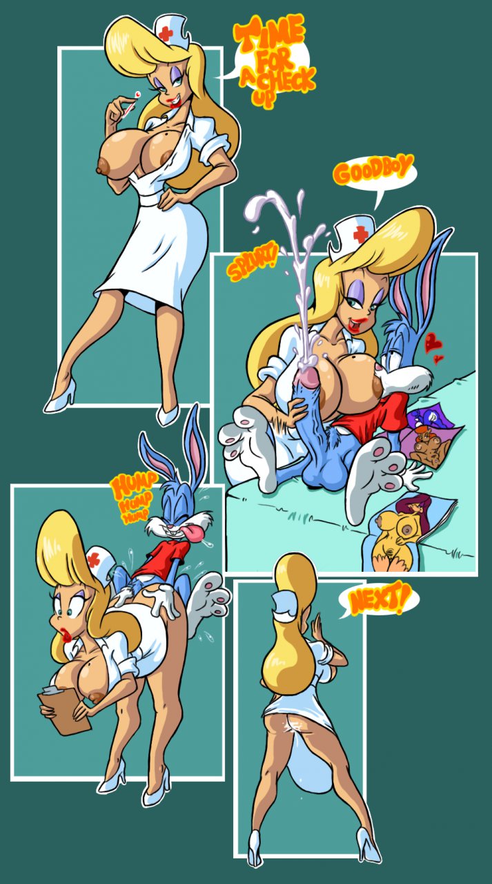 1boy 1girls animaniacs anthro areolae big_breasts big_testicles bimbo bird blonde_hair blue_eyes breast_sucking breastfeeding breasts buster_bunny busty cleavage creampie cum cum_inside cumshot duck erect_nipples erection eyeshadow female from_behind furry handjob hello_nurse heloise_nerz high_heels human interspecies lagomorph lipstick lordstevie makeup male mammal nipples nurse nurse_cap nurse_uniform orgasm penetration penis porn_magazine pubes pussy rabbit sex straight testicles tiny_toon_adventures tiny_toons voluptuous warner_brothers