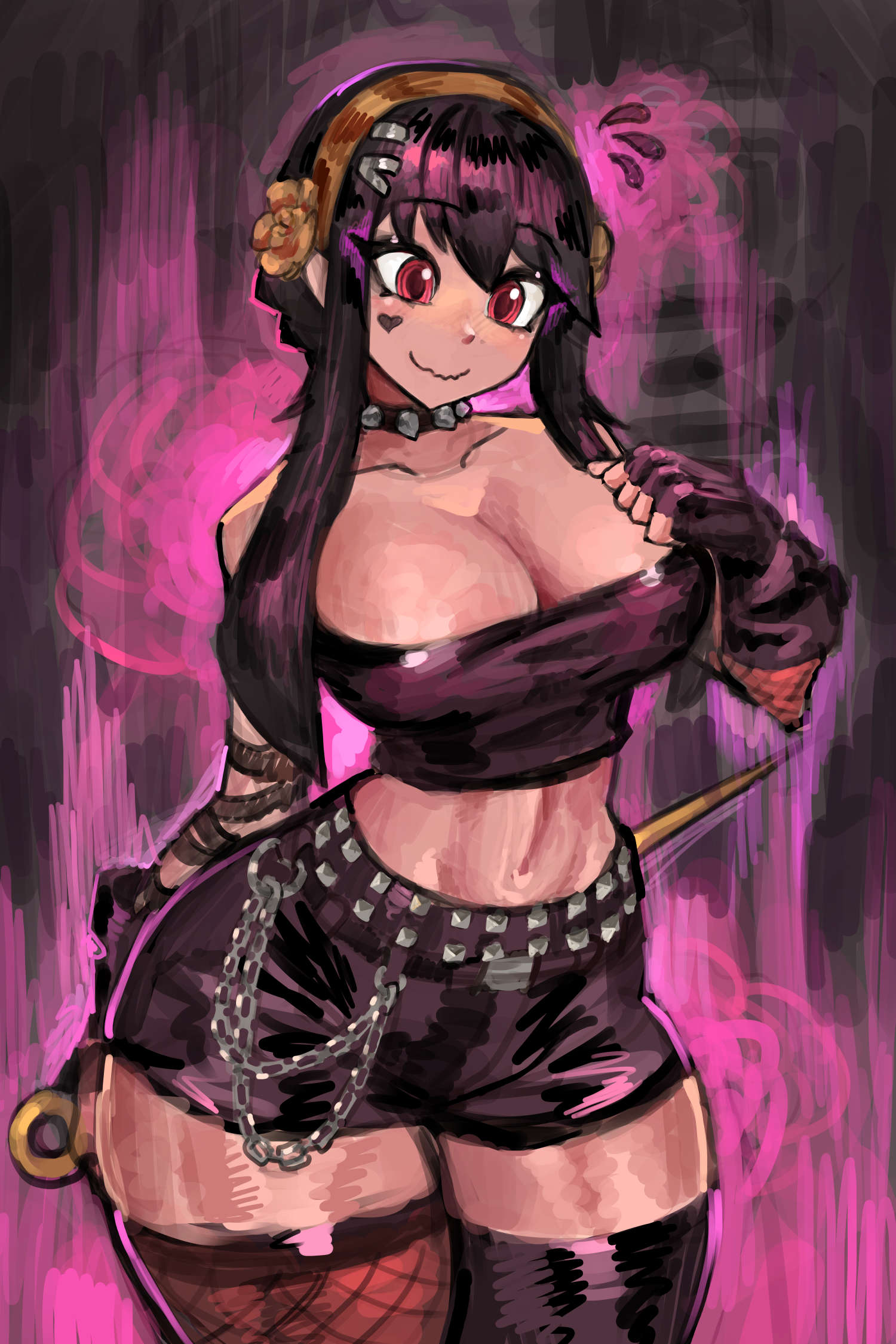 1girls, assassin, athletic, athletic female, big breasts, black hair, breasts, female, female human, female only, gold hairband, goth, goth girl, gothic, hairband, human, light skin, light-skinned female, mature female, milf, motherly, saiykik, solo, spy x family, stiletto (weapon), tagme, thigh boots, thighhighs, thorn princess, white skin, yor briar, yor forger