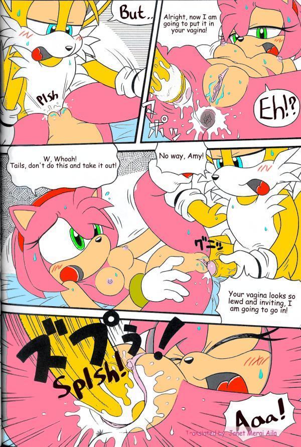 amy_rose anal anal_insertion anal_sex anthro anus ass breasts canine comic cum cum_in_ass cum_inside cum_on_ass dialog duo english_text female fox gaping gaping_anus hedgehog insertion interspecies karate_akabon male mammal miles_tails_prower nipples nude penetration penis pussy sega sex sonic_(series) spread_ass spread_legs spreading text vaginal_insertion vaginal_penetration