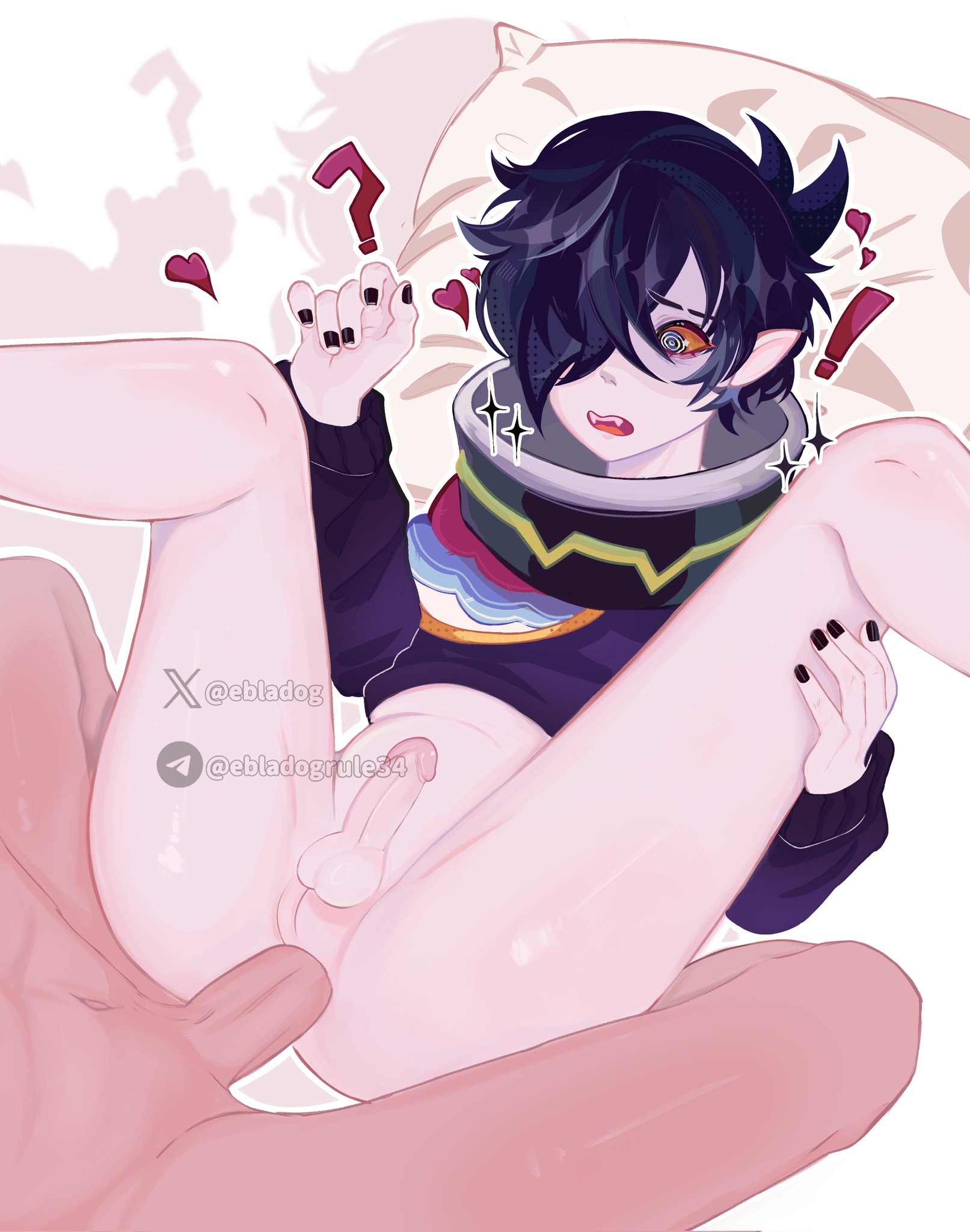brawl stars, ebladog, edgar (brawl stars), fang (brawl stars), gay, gay sex, male, male only, on bed