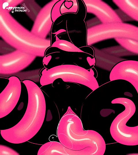 2d, 2d animation, animated, consensual tentacles, consentacles, looping animation, lovense mascot (puppysnackz), puppysnackz, stomach bulge, tentacle, tentacle sex, vaginal penetration