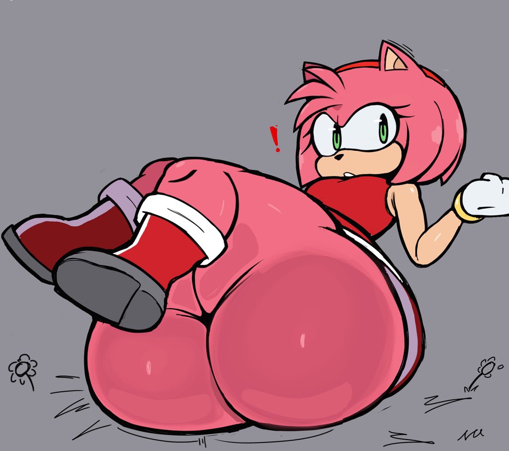 1girls, amy rose, ass, ass focus, big ass, bottom heavy, diivox, fat ass, female, huge ass, large ass, small breasts, solo, sonic (series), sonic the hedgehog (series)