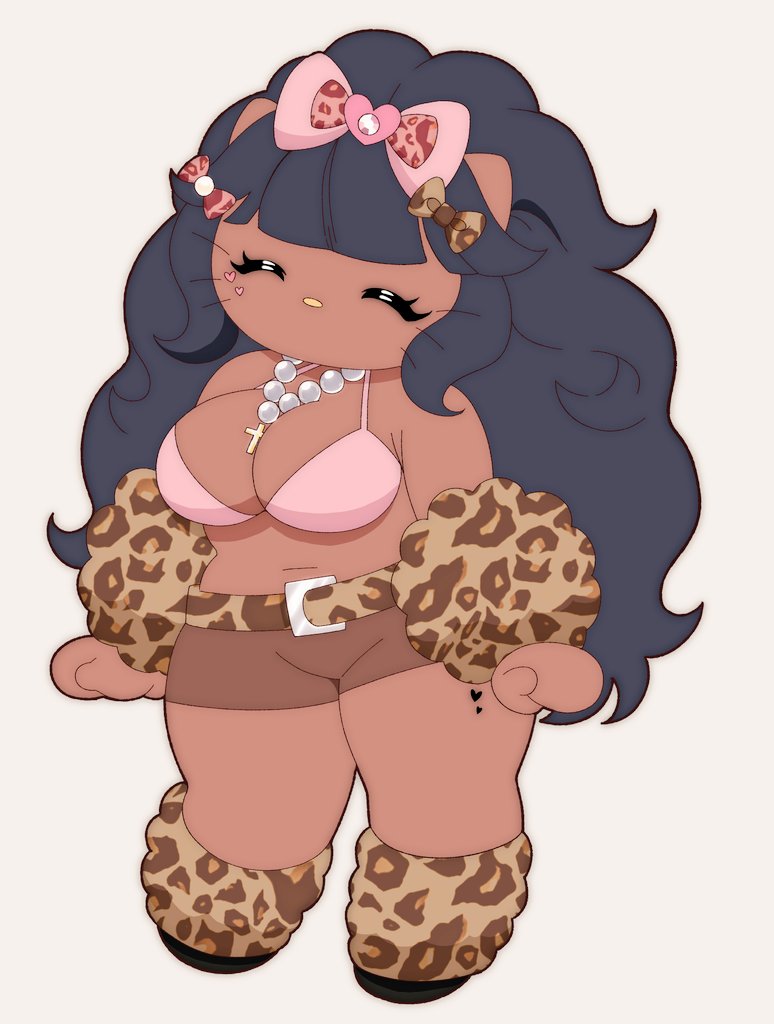 1female, 1girl, 1girls, 2026, 2d, 5hitzzzu, adorable, anthro, ass, belt, big ass, big breasts, black hair, black long hair, blushing, boombita, bra, breasts, cat, cat ears, catgirl, cheetah print, cleavage, clothed, clothing, collar, collar between breasts, cute, dark skin, dark-skinned female, feline, female, female focus, female only, funcu, funculicious, furry, furry female, girl, gyaru, hair, hello kitty, hello kitty (character), hello kitty (series), hips, hips wider than shoulders, huge ass, kookilooheavon, long hair, massive ass, meatcuteshii, mouthless, mouthless anthro, mouthless female, mouthless furry, necklace, pink bra, pinkbobatoo, plain background, sanrio, sfw, shorts, skiddioop, solo, solo female, stereodaddy, thick ass, thick thighs, thighs, thighs bigger than torso, twitter link, white background, wide hips