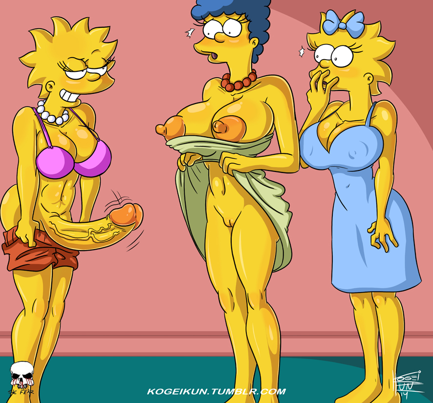 aged_up alternate_breast_size big_breasts big_penis blue_hair blush bow bra breasts daughter dress female futanari hair human intersex kogeikun large_breasts lisa_simpson long_penis maggie_simpson marge_simpson milf mother mother_and_daughter multiple_intersex necklace older_female penis shocked skirt tease teen teenager the_simpsons uncensored yellow_body yellow_hair yellow_skin younger_futanari