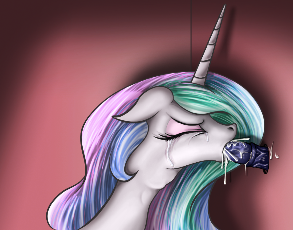 2014 closed_eyes cum deep_throat deepthroat equine faceless_male fellatio female feral friendship_is_magic fur glory_hole hair horn horse horsecock kaiku long_hair mammal multicolored_hair my_little_pony oral oral_sex penis princess_celestia_(mlp) sex vein white_fur