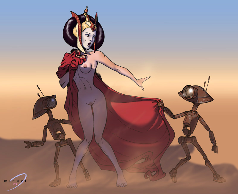 2001 2boys catthouse_studios droid female lucasfilm miravi padme_amidala pit_droid pubic_hair queen_of_naboo star_wars tatooine the_phantom_menace