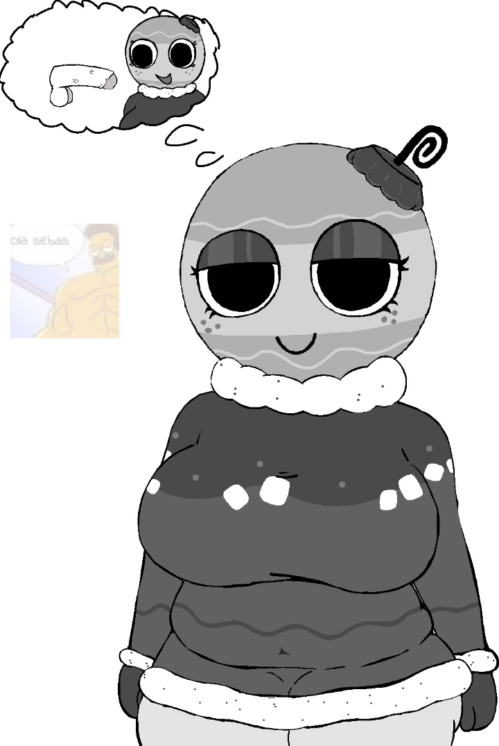 1girls, 2025, balls, belly, big breasts, big penis, bobette (dandy's world), changonsfw, christmas, christmas outfit, clothes, clothing, dandy's world, eyelashes, eyeshadow, female, glasses, hot chocolate bobette, huge breasts, large breasts, looking at penis, meme, meme in the background, monochrome, ned flanders, object head, penis, roblox, roblox game, robloxian, slightly chubby, slightly chubby anthro, slightly chubby female, smile, smiling, solo, the simpsons, thick thighs, thinking, thinking about penis, twitter link, white penis, whore eyes, wide thighs
