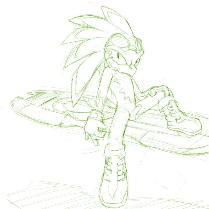 anthro bird boots clothing extreme_gear eyewear footwear gloves goggles hand_on_leg handwear hawk hover_board hoverboard jet_the_hawk male male_only monochrome nude sega sitting solo sonic_(series) sonic_riders sonic_the_hedgehog_(series) straight_hair tagme vehicle