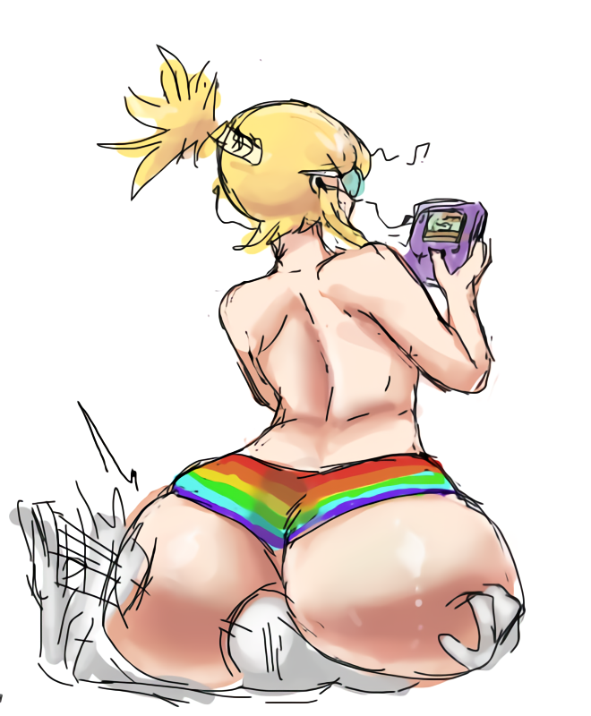 /ctt/ 1girls anon ass big_ass blonde_hair bottom_heavy console-tan digger_nick facesitting female gaming gbc-tan glasses huge_ass hyper_ass panties rainbow_panties smothering unaware