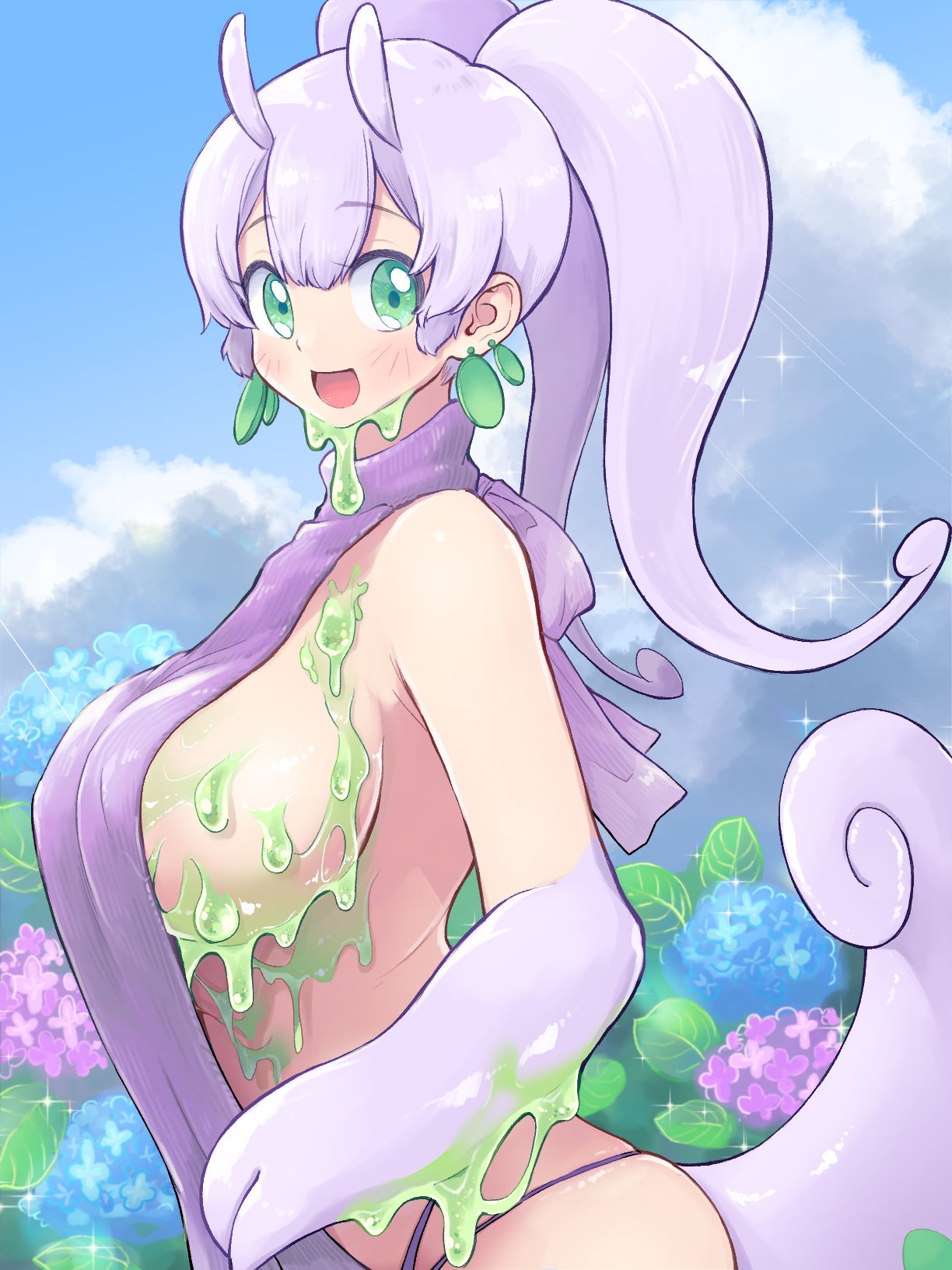 1girls anthro ass breasts female goodra humanized pokemon sweater tagme