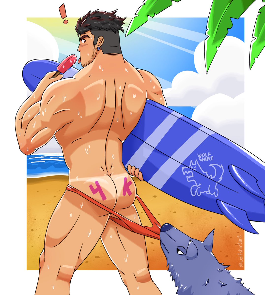 1boy ass bara erection fenrir_(wolfshirtart) gay gay_sex male male_focus male_only muscular muscular_male nude sex solo solo_focus solo_male wolfshirtart yaoi