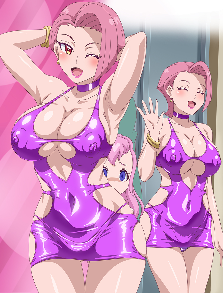 2girls areola_bulge blue_eyes bodycon breasts covered_erect_nipples dress female_focus hiiro_aozora_(himitsu_no_aipri) himari's_mom_(himitsu_no_aipri) himitsu_no_aipri hooker large_breasts long_hair makino_tomoyasu mature_female mother_and_daughter multiple_girls nipple_bulge nipples open_mouth panties pink_hair pretty_series prostitution shiny_clothes short_hair skin_tight skin_tight_dress skin_tight_outfit skindentation smile swimsuit tight_clothes tight_clothing tight_dress tight_fit underwear whore