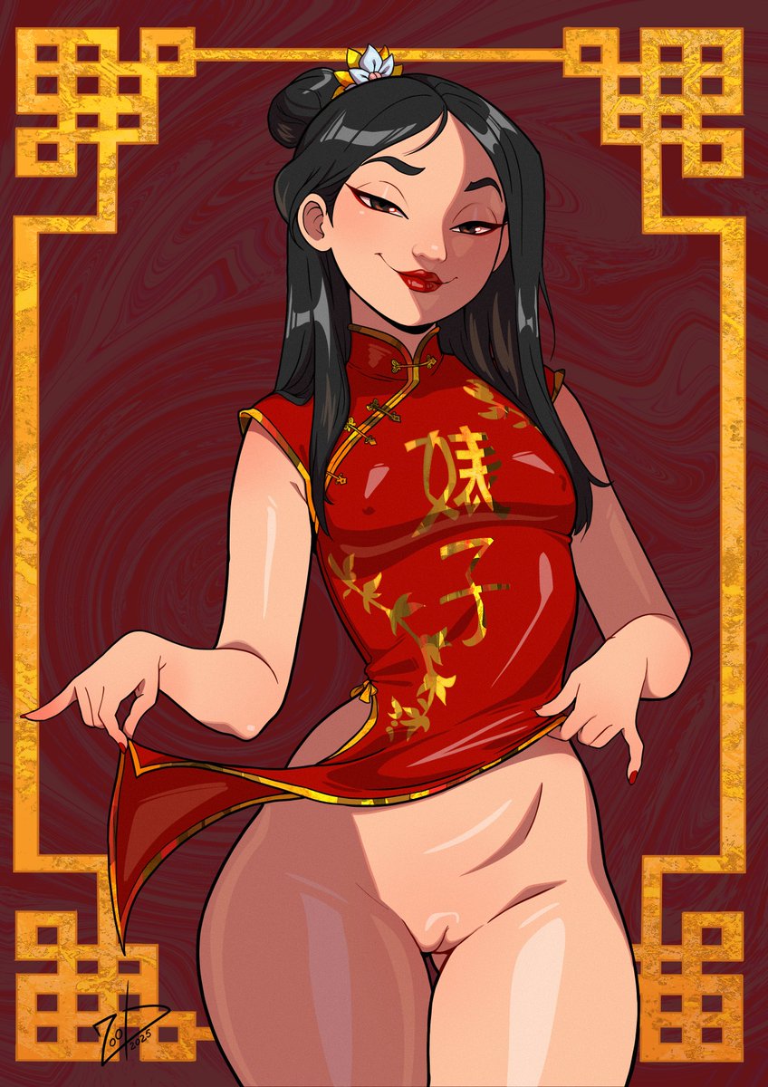 1girls, asian, asian female, black hair, breasts, brown eyes, chinese, chinese dress, chinese female, dress, dress lift, exposed pussy, fa mulan, female, female only, hair, hair bun, hair ornament, hips, lips, looking at viewer, mulan, nail polish, nails, nipple bulge, parted lips, pelvic curtain, presenting, presenting pussy, pussy, red dress, red nail polish, red nails, short dress, short hair, skimpy, skimpy dress, small breasts, solo, solo female, thick thighs, thighs, tight dress, vagina, zoobastik