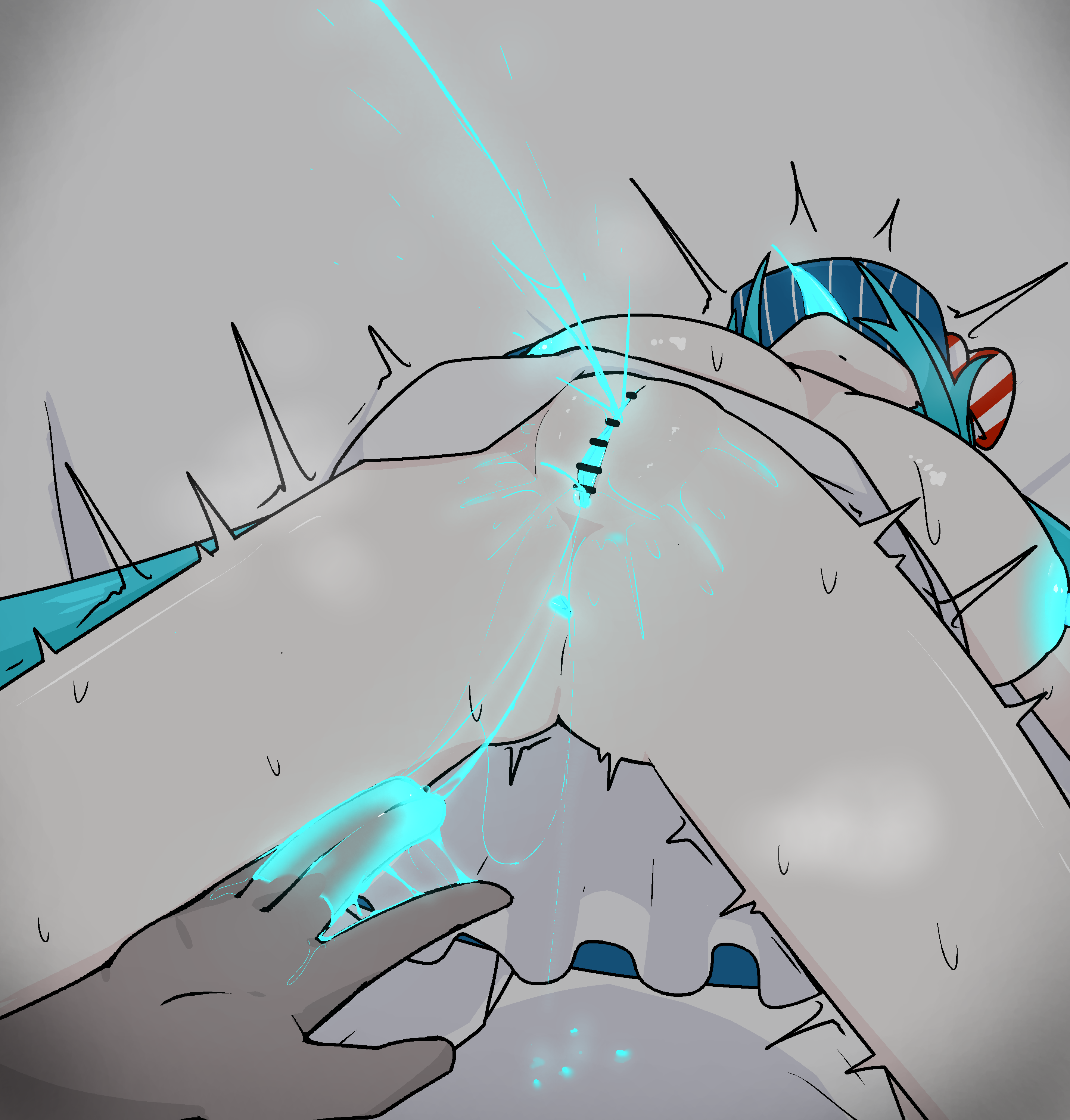 blonde hair, fingering, hatsune miku, mesmerizer (vocaloid), mv character, pussy juice, squirting, vocaloid, voifoooork