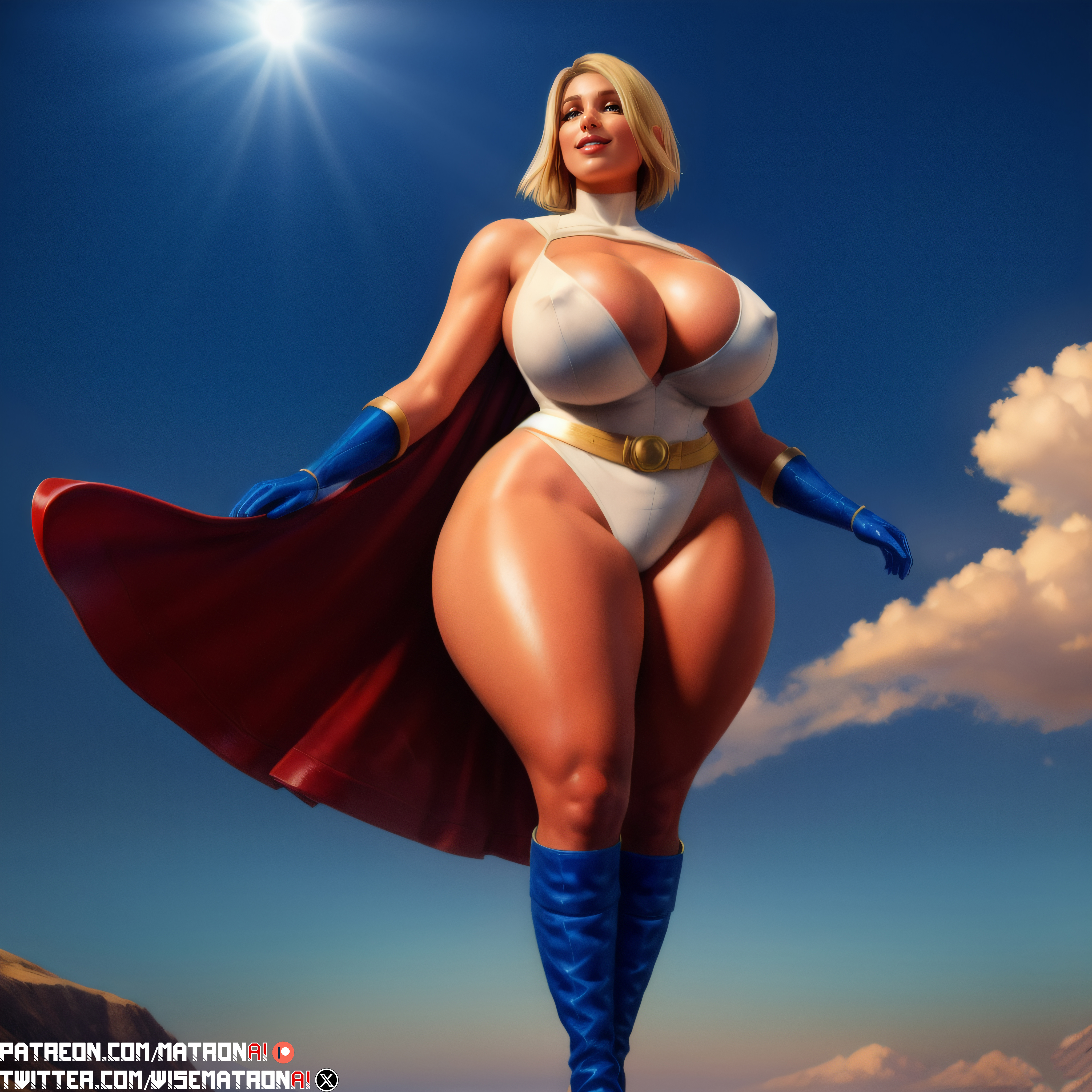 1girls, 4k, ai generated, ass, big breasts, blonde, breasts, cape, curvaceous, curvy, curvy body, curvy female, curvy figure, dc, dc comics, female, female only, flying, highres, hips, hourglass figure, huge boobs, huge breasts, kryptonian, large breasts, matronai (artist), patreon, patreon username, pinup, power girl, red cape, smirk, smug, solo, solo female, stable diffusion, superhero costume, superheroine, superman (series), thick, thick ass, thick thighs, thighs, twitter username, wide hips