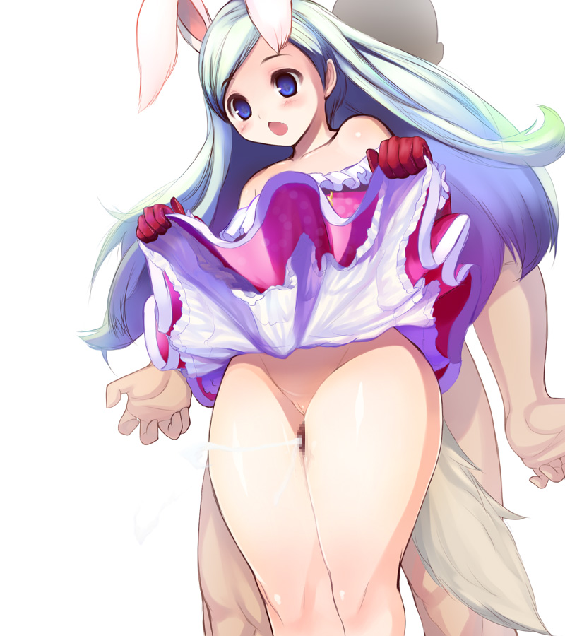 1boy 1girls animal_ears blue_eyes blush bottomless censored couple cum cumshot duo elin_(tera) erection faceless_male female fur fuyu hair lagomorph lifting_skirt light-skinned_female light-skinned_male light_skin long_hair male mammal open_mouth orgasm outercourse penis plain_background pussy rabbit rabbit_ears rabbitgirl tera_online thigh_sex tongue upskirt white_background wide_hips