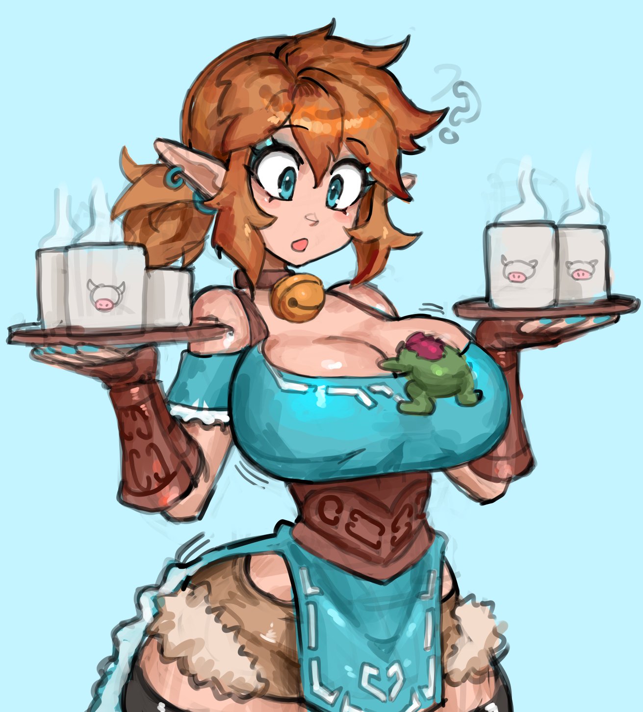 1girls, ass, big ass, big breasts, breasts, breath of the wild, female, female focus, female only, frog, genderswap, large ass, large breasts, light skin, light-skinned female, link, nintendo, rule 63, saiykik, surprised, surprised expression, tagme, the legend of zelda, thick thighs, thighs, voluptuous, voluptuous female, wide hips, wide thighs