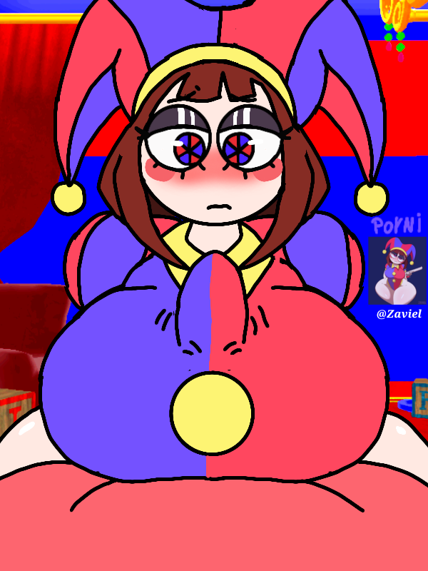 1girl1boy, beat banger, edit, edited, edited art, evil jax (tadc), evil jax (the amazing digital circus), huge tits, paizuri under clothes, pomni, pomni (tadc), pomni (the amazing digital circus), straight, tadc, the amazing digital circus, theamazingdigitalcircus, titjob, tits, zaviel