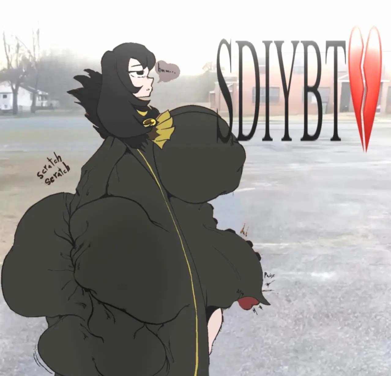 1futa, 1futanari, alternate breast size, ass bigger than head, backsack, big ass, big breasts, binah, binah (project moon), black eyes, black hair, butt digging, cock, digging into butt, digging up in they ass, digital media (artwork), edit, english text, erection under clothes, fully clothed, futa focus, futa only, futanari, futanari only, huge ass, huge balls, huge breasts, huge butt, hyper, large ass, large balls, large breasts, library of ruina, lobotomy corporation, mature futa, meme, milf futa, project moon, sassy dolly, scratching, scratching butt, sdiybt, sound effects, source request, thick ass, thick hips, thick thighs, twitching penis, voluptuous, voluptuous futa