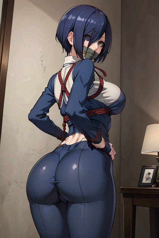 1girls ai_generated blue_hair female female_only kirishima_touka solo tagme tokyo_ghoul