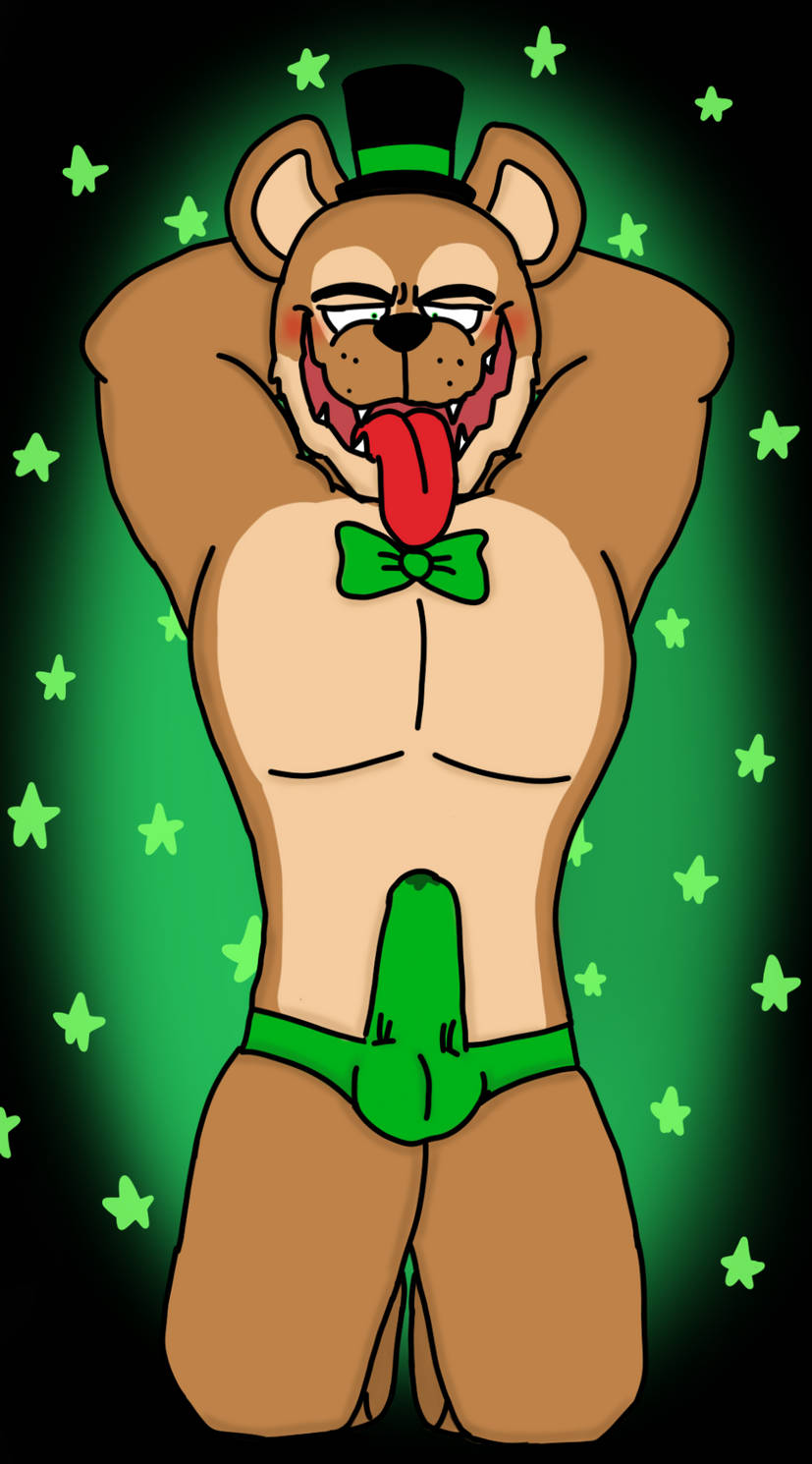 1boy anthro anthro_only anthrofied body_fur bow bowtie brown_fur dominant fazbear_fanverse five_nights_at_freddy's fnaf furry furry_only inviting inviting_to_sex looking_at_viewer male male_only male_thong monsterratfnac3 muscles no_visible_genitalia on_knees pecs penis_outline penis_visible_through_clothing pinup popgoes popgoes_(character) popgoes_evergreen solo speedo stars tongue tongue_out tophat weasel