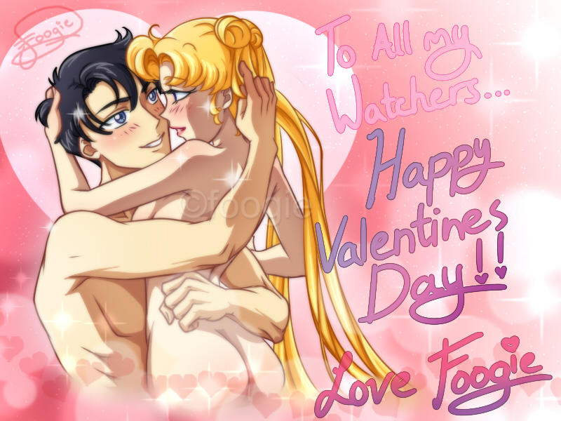 1boy 1girls bishoujo_senshi_sailor_moon blonde_hair embracing female foogie light-skinned_female light-skinned_male light_skin male mamoru_chiba nude smooth_skin straight usagi_tsukino valentine's_day