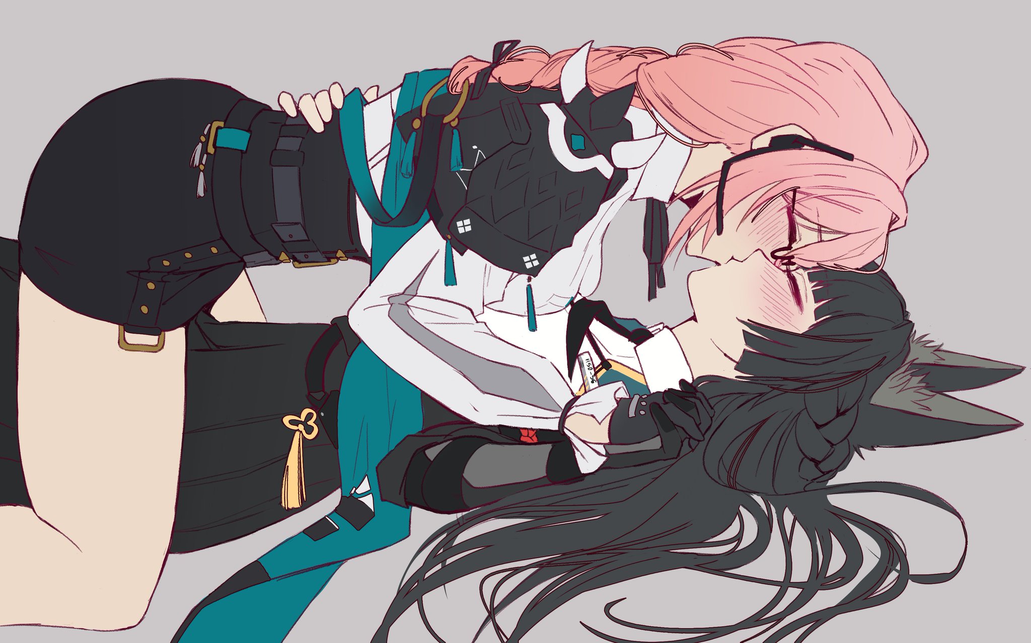 2girls, female, female focus, female only, hollow special operations section 6, hoshimi miyabi, hoyoverse, lesbian kiss, tagme, tsukishiro yanagi, yuri, zenless zone zero